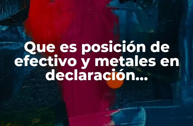 Que es Posición de Efectivo y Metales en Declaración Aptrimonial