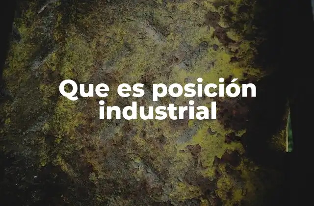 Que es Posición Industrial