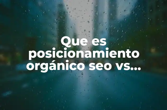 Que es Posicionamiento Orgánico Seo Vs Inorgánico Sem