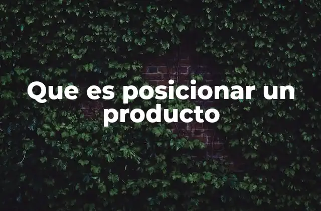 Que es Posicionar un Producto