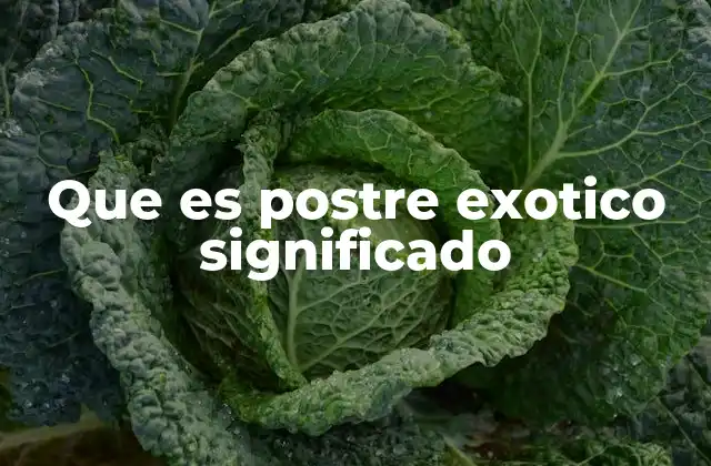 Que es Postre Exotico Significado