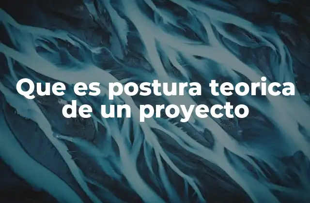 Que es Postura Teorica de un Proyecto