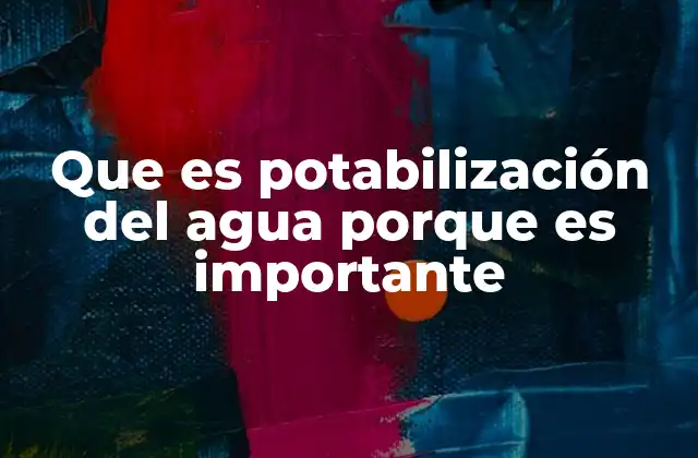Que es Potabilización Del Agua Porque es Importante