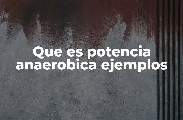 Que es Potencia Anaerobica Ejemplos
