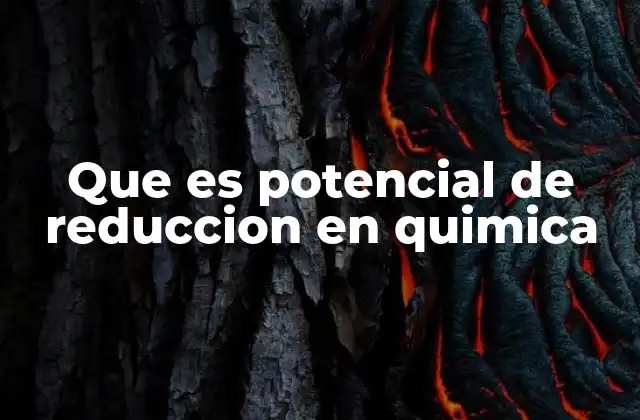 Que es Potencial de Reduccion en Quimica