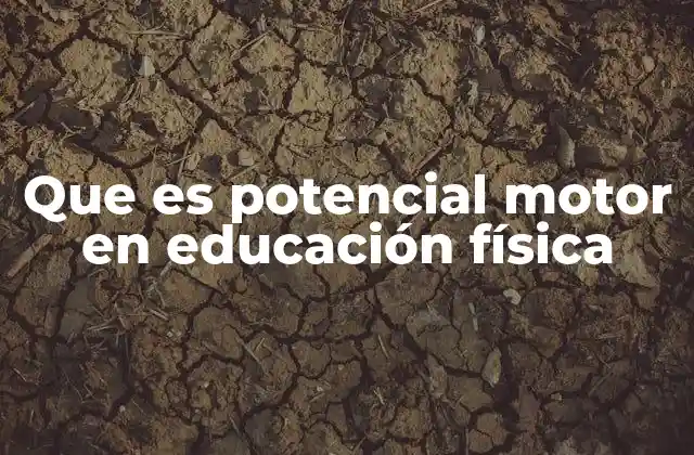 Que es Potencial Motor en Educación Física