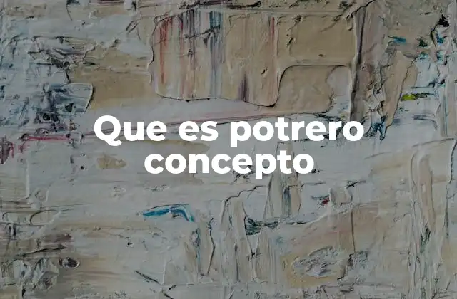 Que es Potrero Concepto