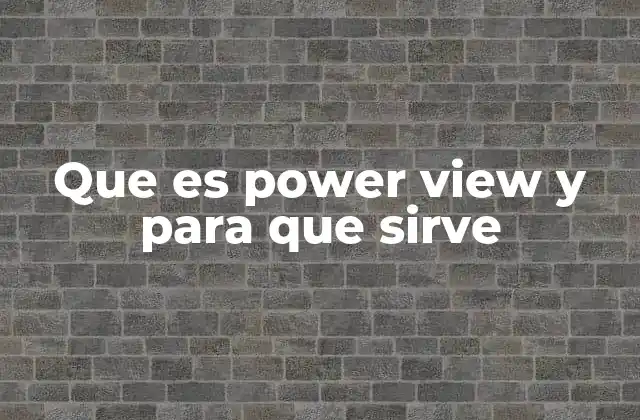 Que es Power View y para que Sirve