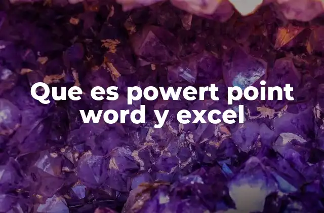 Que es Powert Point Word y Excel