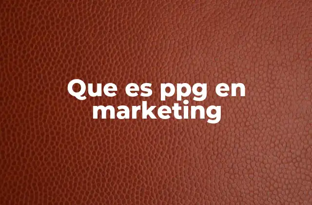 Que es Ppg en Marketing