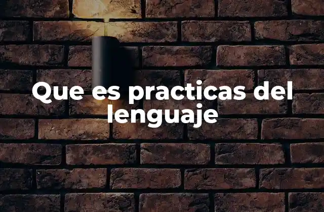 Que es Practicas Del Lenguaje