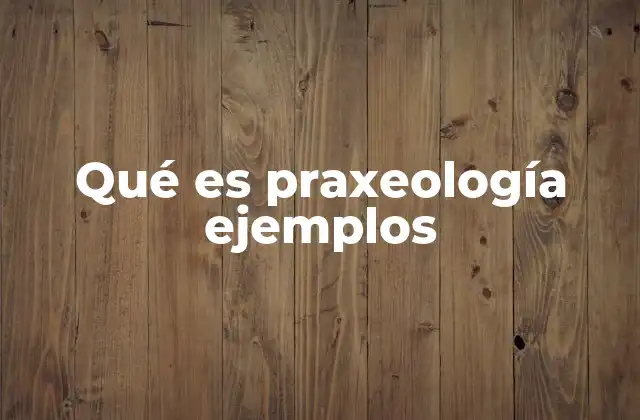 Qué es Praxeología Ejemplos
