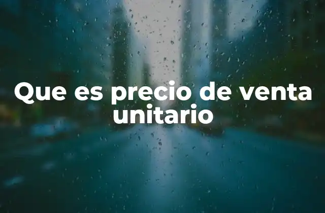 Que es Precio de Venta Unitario