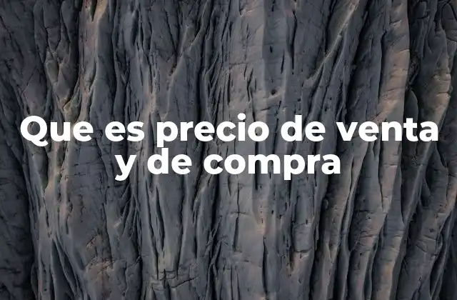Que es Precio de Venta y de Compra