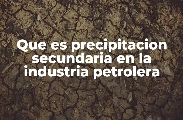 Que es Precipitacion Secundaria en la Industria Petrolera