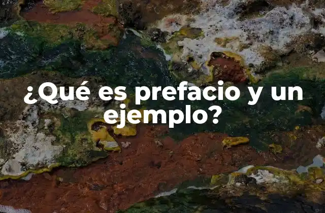 ¿qué es Prefacio y un Ejemplo?