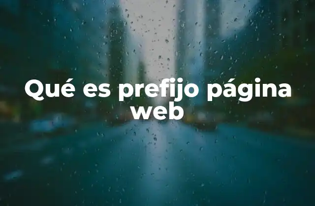 Qué es Prefijo Página Web