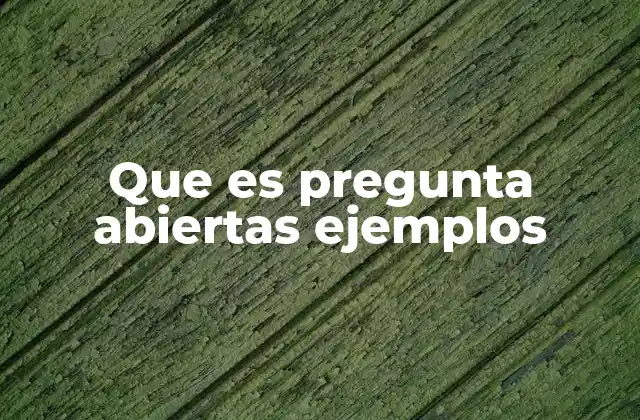 Que es Pregunta Abiertas Ejemplos