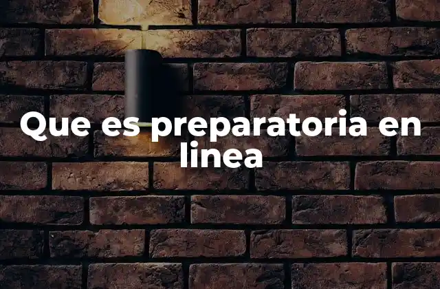 Que es Preparatoria en Linea