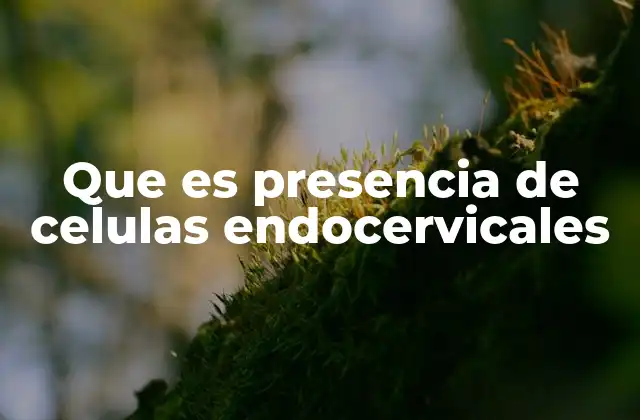 Que es Presencia de Celulas Endocervicales