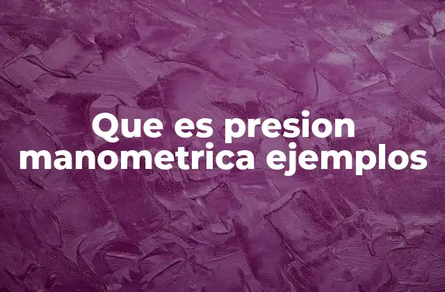 Que es Presion Manometrica Ejemplos