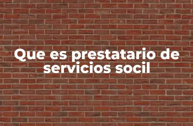 Que es Prestatario de Servicios Socil