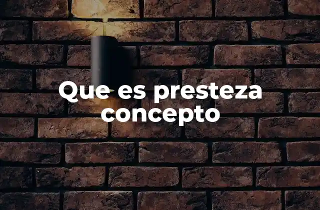 Que es Presteza Concepto