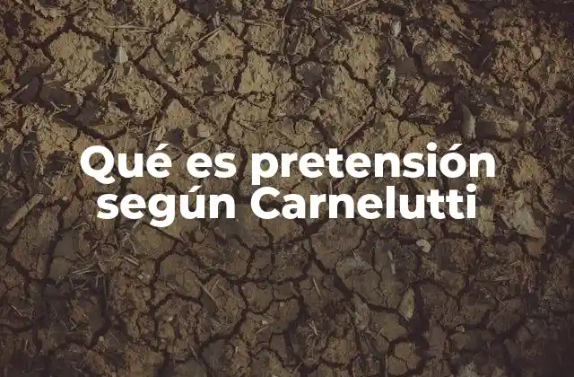 Qué es Pretensión según Carnelutti