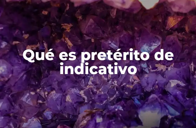 Qué es Pretérito de Indicativo