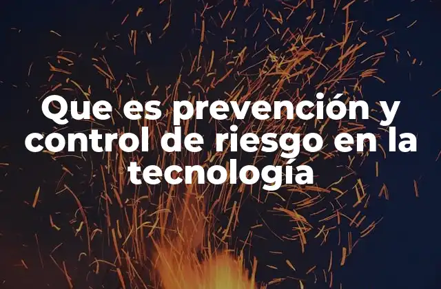 Que es Prevención y Control de Riesgo en la Tecnología