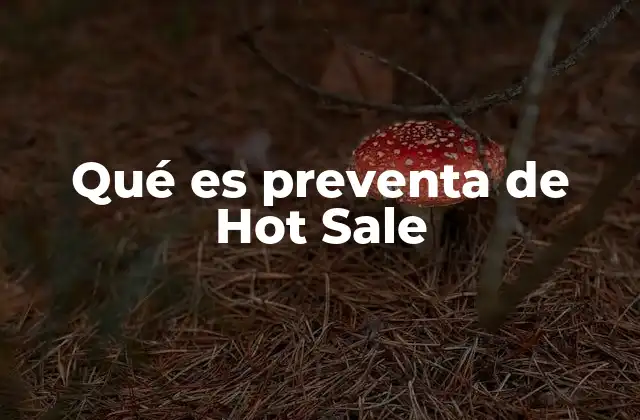 Qué es Preventa de Hot Sale