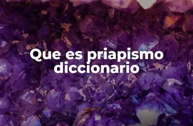 Que es Priapismo Diccionario