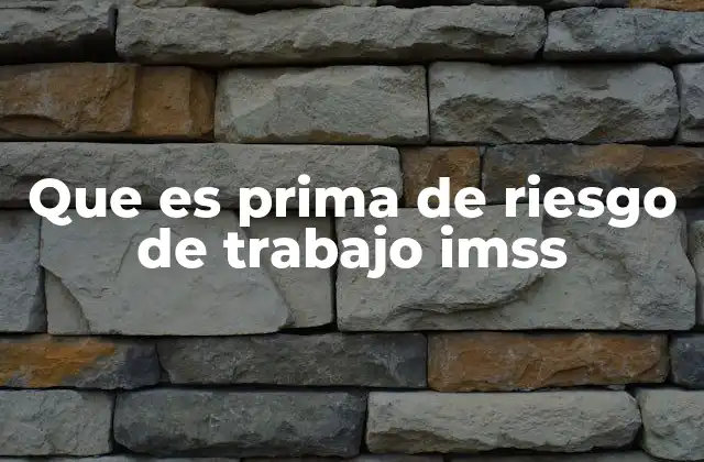 Que es Prima de Riesgo de Trabajo Imss