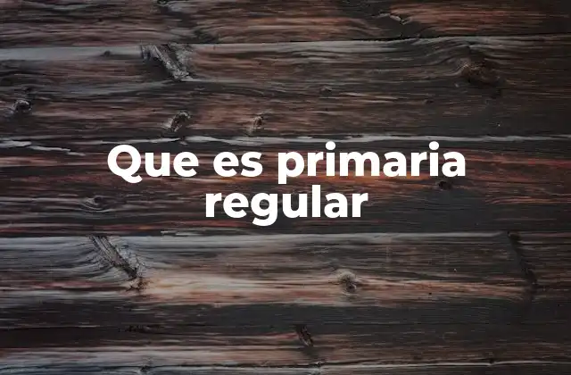 Características de la educación primaria regular