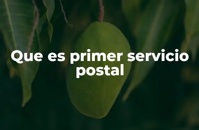 Que es Primer Servicio Postal