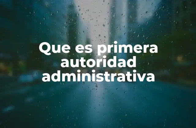 Que es Primera Autoridad Administrativa