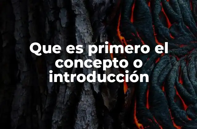 Que es Primero el Concepto o Introducción