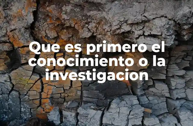 Que es Primero el Conocimiento o la Investigacion