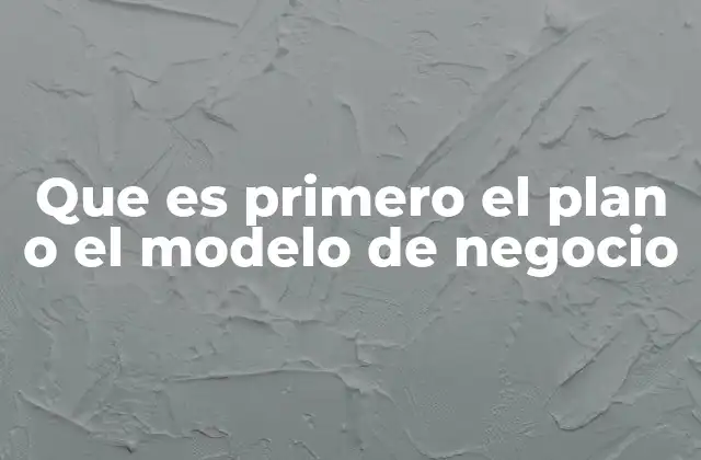 Que es Primero el Plan o el Modelo de Negocio