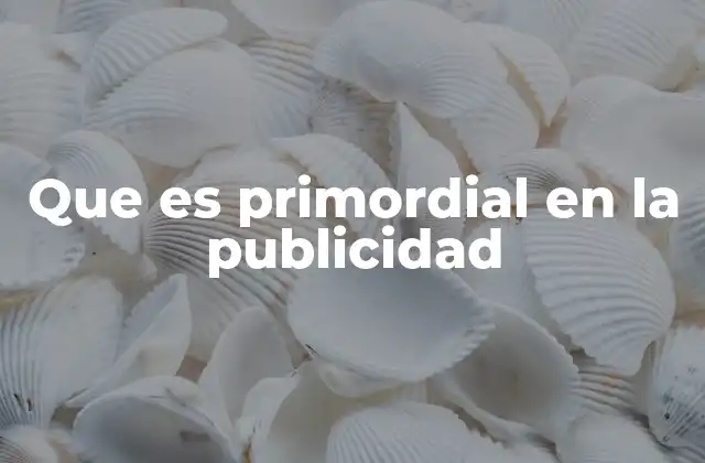 Que es Primordial en la Publicidad