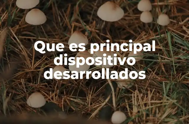Que es Principal Dispositivo Desarrollados