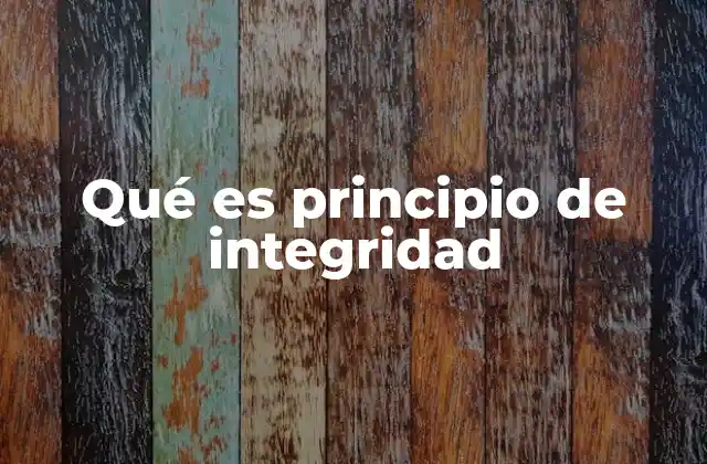 Qué es Principio de Integridad