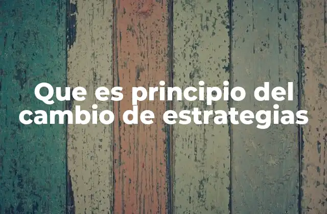 Que es Principio Del Cambio de Estrategias