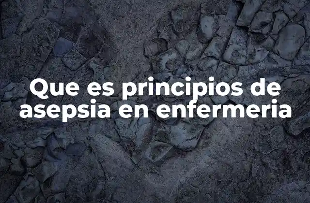 Que es Principios de Asepsia en Enfermeria