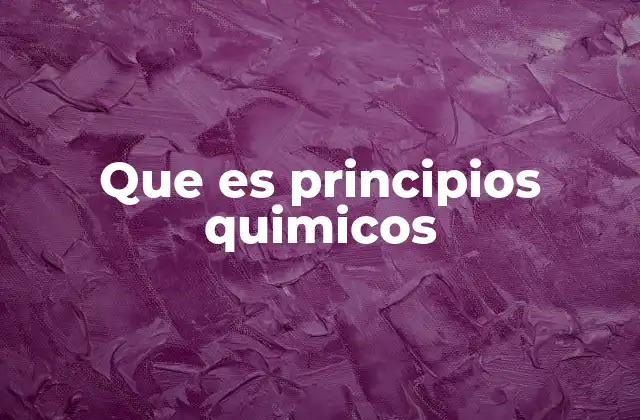 Que es Principios Quimicos