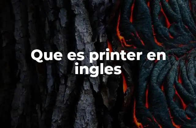 Que es Printer en Ingles