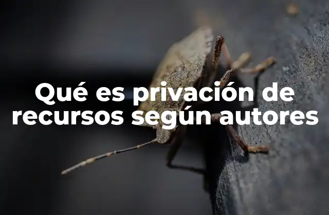 Qué es Privación de Recursos según Autores