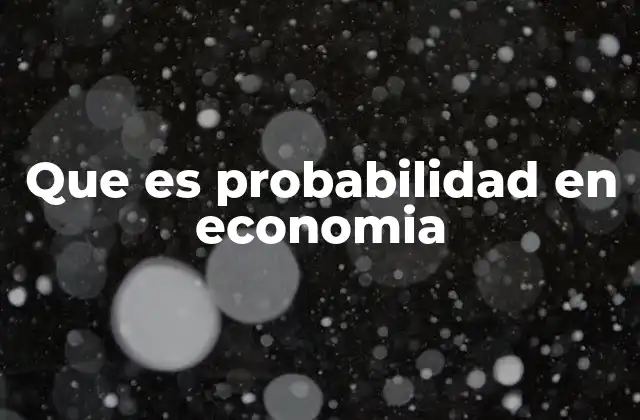 Que es Probabilidad en Economia