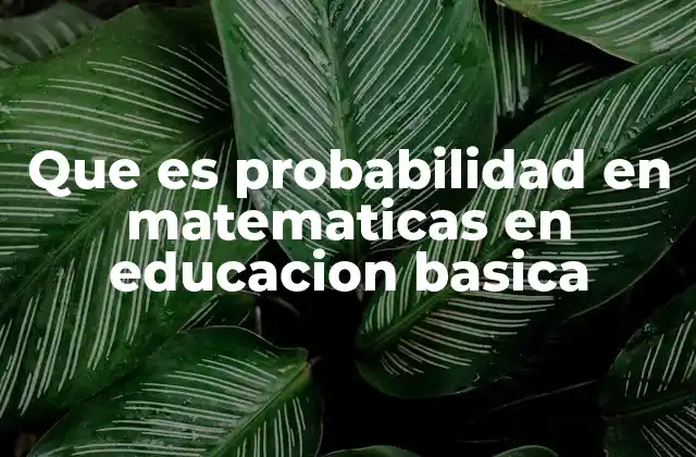 Introducción a la probabilidad en los primeros años escolares