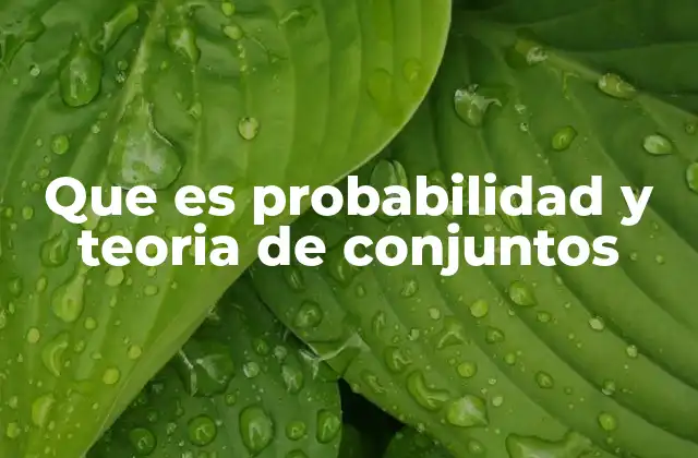Que es Probabilidad y Teoria de Conjuntos
